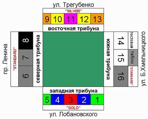 схема стадиона Славутич-Арена